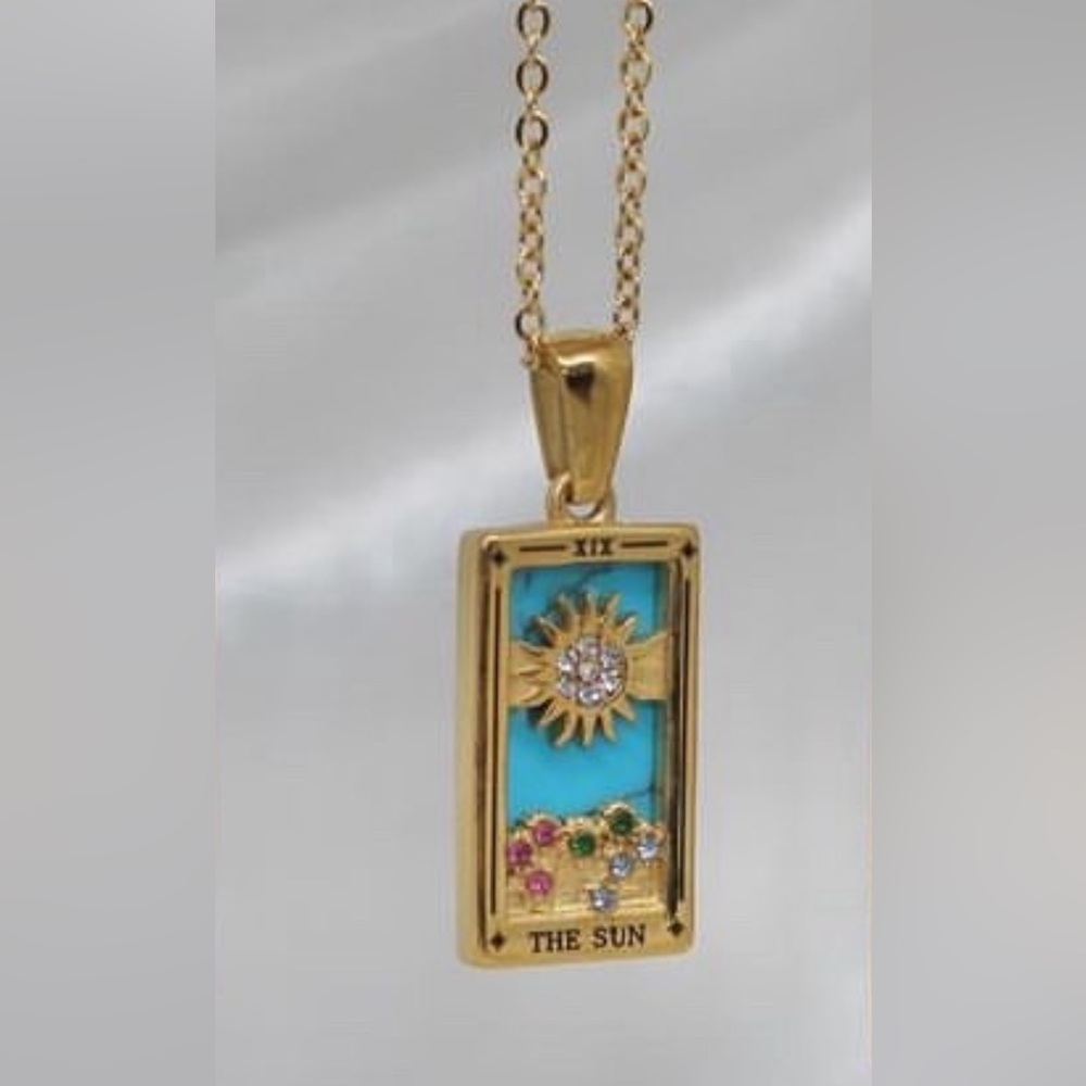 18 k gold plated stainless steel Water proof Tarot necklace